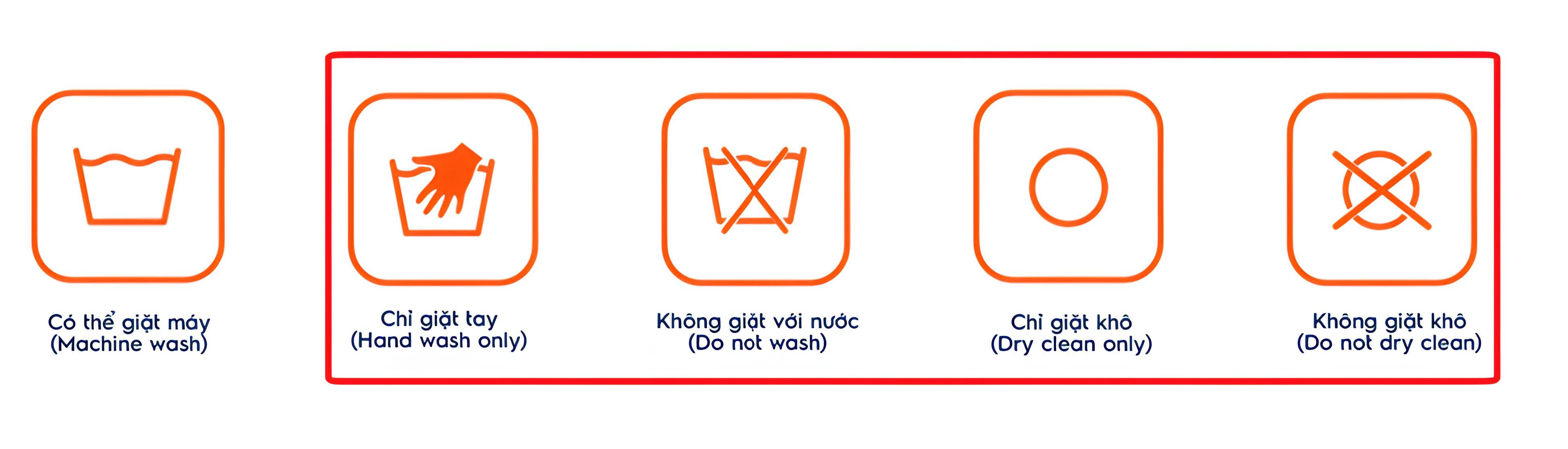 biểu tượng không giặt máy trên quần áo