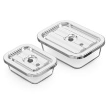 2x Glass food containers