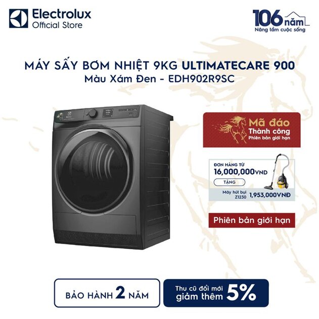 Máy sấy quần áo Electrolux bơm nhiệt 9kg UltimateCare 900