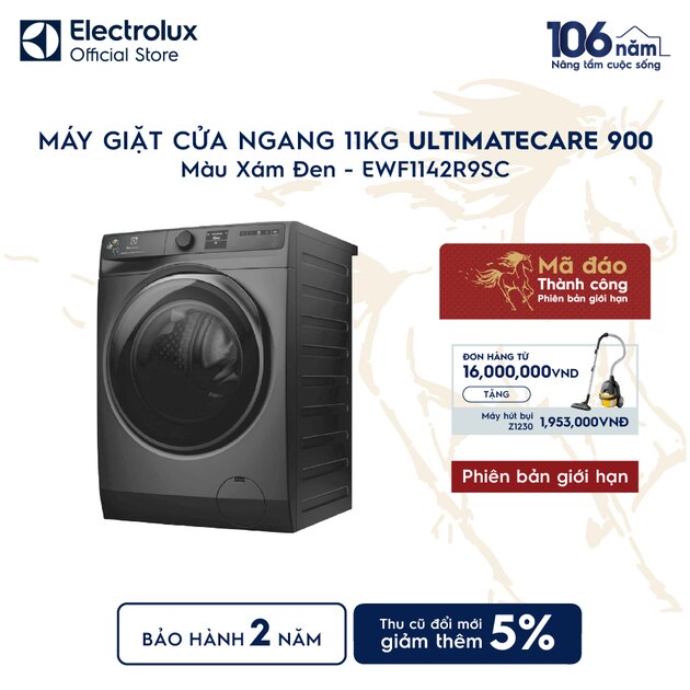 Máy giặt cửa ngang Electrolux 11kg UltimateCare 900 xám đen