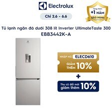 Tủ lạnh ngăn đá dưới 308 lít Inverter UltimateTaste 300 có ngăn đông mềm - Bạc