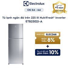 Tủ lạnh ngăn đá trên 225 lít NutriFresh® Inverter có ngăn đông mềm - Xám Arctic