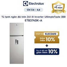 Tủ lạnh ngăn đá trên 341 lít Inverter UltimateTaste 300 có ngăn đông mềm - Bạc