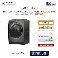 Máy giặt cửa ngang Electrolux 11kg UltimateCare 900 xám đen