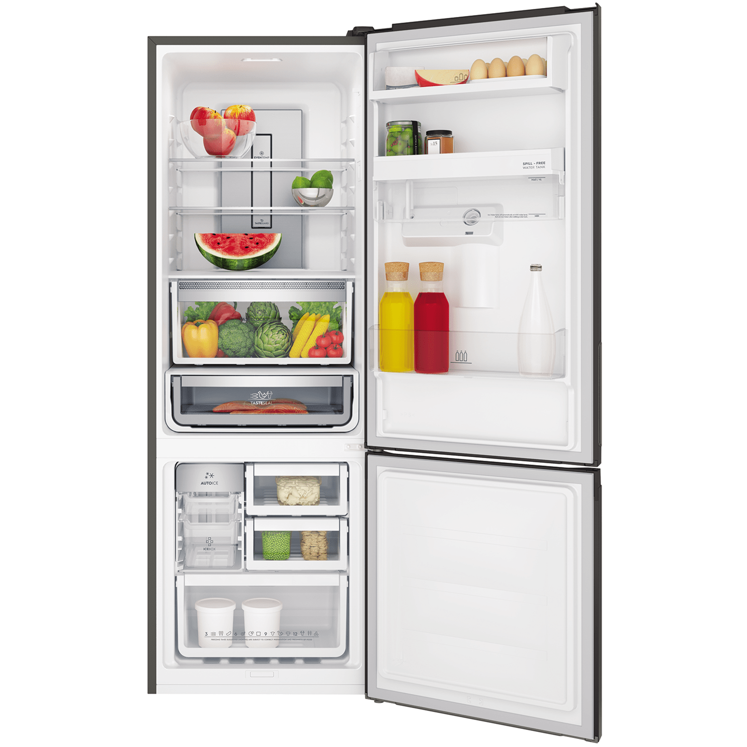 335L UltimateTaste 300 Bottom Freezer Refrigerator Black EBB3762KH