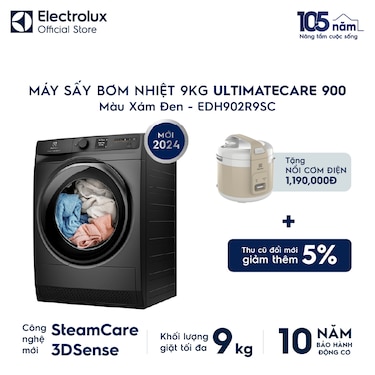 M&#225;y sấy Bơm nhiệt 9kg UltimateCare 900 - X&#225;m đen Onyx