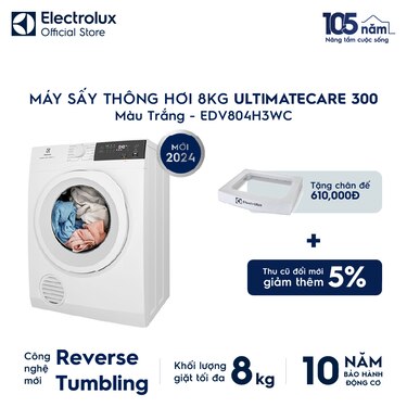 M&#225;y sấy Th&#244;ng hơi 8kg UltimateCare 300 - Trắng