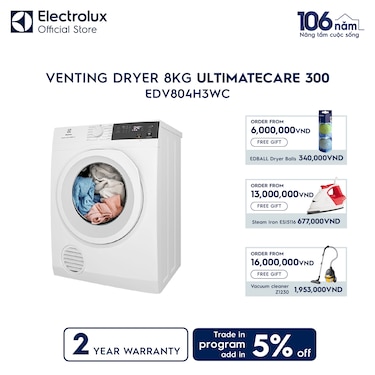 8kg UltimateCare 300 venting dryer