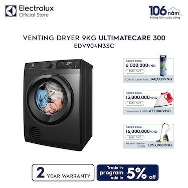9kg UltimateCare 300 venting dryer