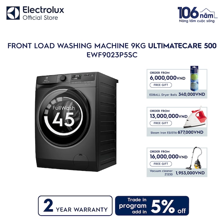 9kg UltimateCare 500 front load washing machine