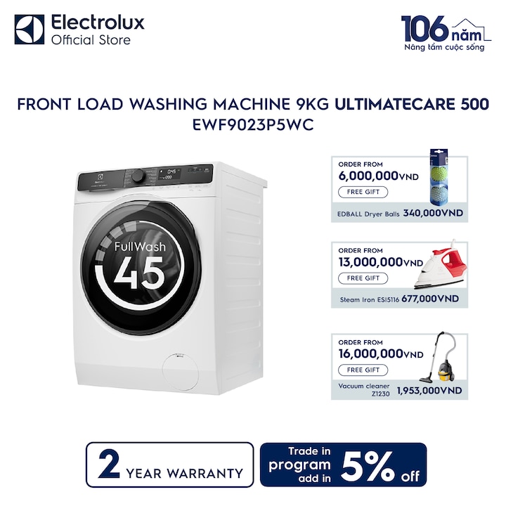 9kg UltimateCare 500 front load washing machine