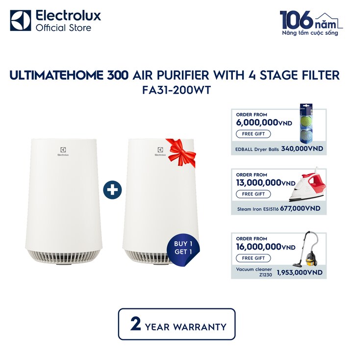 UltimateHome 300 air purifier with 4 stage filter for 26m&sup2; room coverage