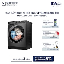 Máy sấy Bơm nhiệt 8kg UltimateCare 500 - Xám đen Onyx