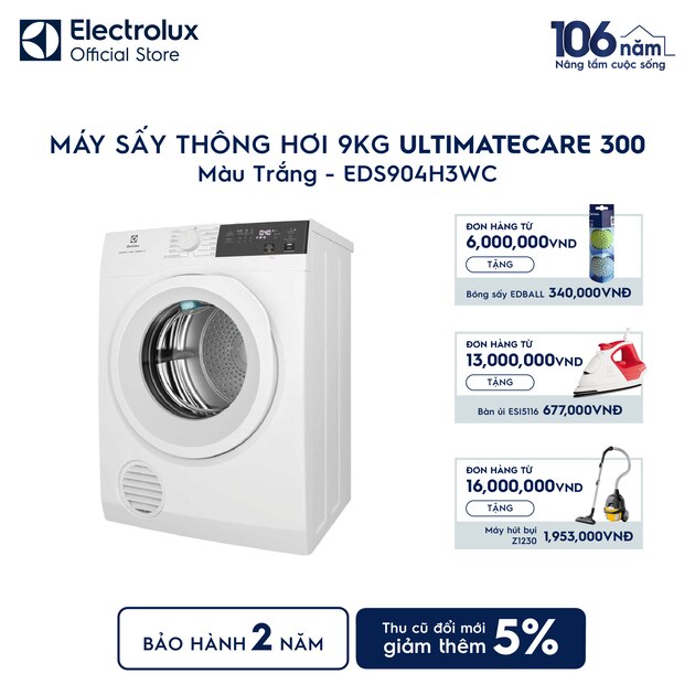 Máy sấy quần áo Electrolux thông hơi 9kg VapourRefresh