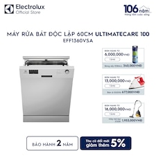 Máy rửa chén độc lập 60 cm UltimateCare 100 cho 13 bộ chén đĩa