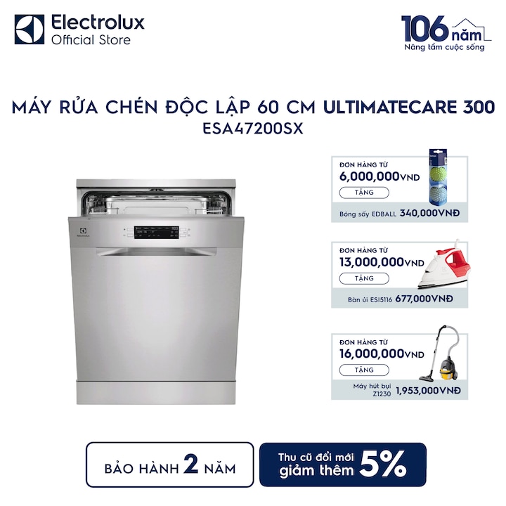 M&aacute;y rửa ch&eacute;n độc lập 60 cm UltimateCare 300 cho 13 bộ ch&eacute;n đĩa