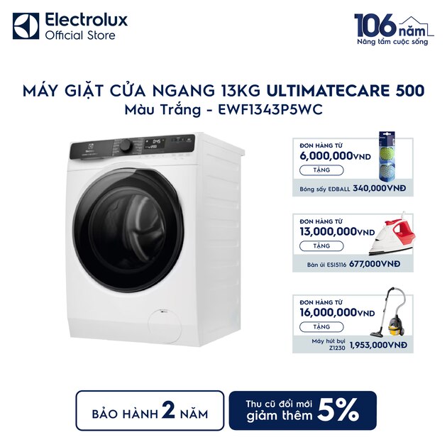 Máy giặt cửa ngang Electrolux 13kg UltimateCare 500 trắng