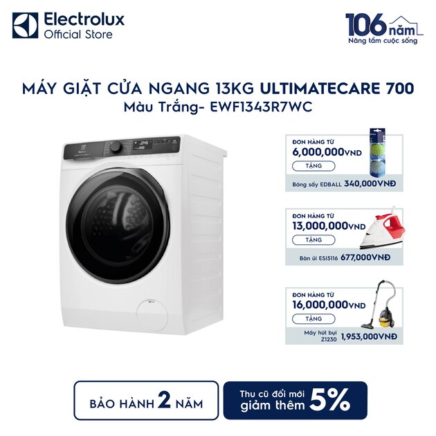 Máy giặt cửa ngang Electrolux 13kg UltimateCare 700 trắng