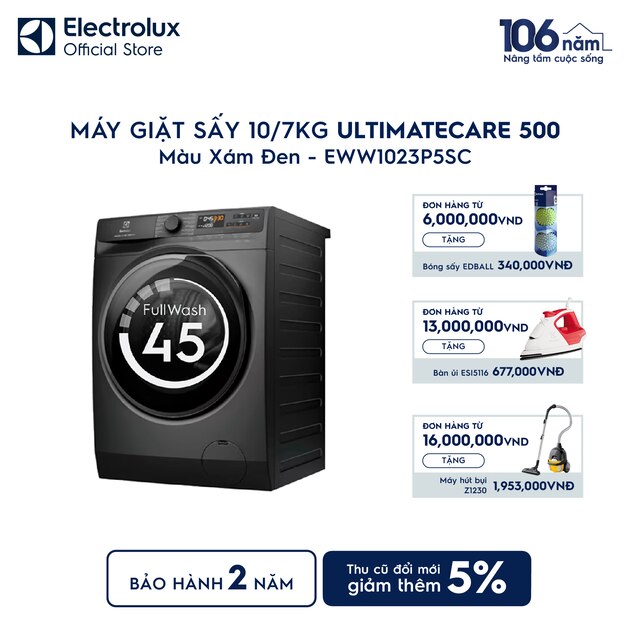Máy giặt sấy Electrolux giặt 10kg + sấy 7kg UltimateCare 500