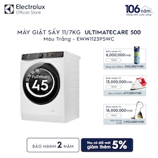 Máy giặt sấy Electrolux giặt 11kg + sấy 7kg UltimateCare 500