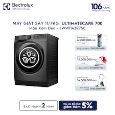 Máy giặt sấy 11/7kg UltimateCare 700 - Xám đen