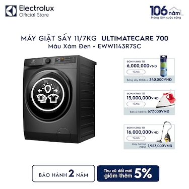 M&#225;y giặt sấy Electrolux giặt 11kg + sấy 7kg UltimateCare 700