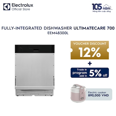 60cm UltimateCare 700 fully-integrated dishwasher with 14 place settings