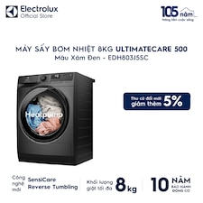 Máy sấy Bơm nhiệt 8kg UltimateCare 500 - Xám đen Onyx