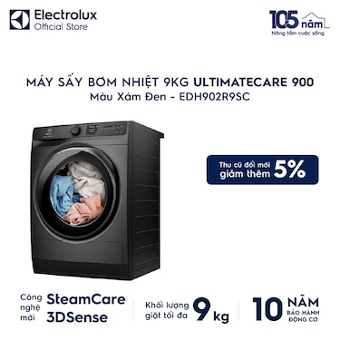 M&#225;y sấy Bơm nhiệt 9kg UltimateCare 900 - X&#225;m đen Onyx