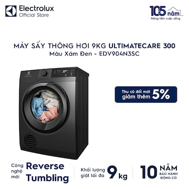 M&#225;y sấy Th&#244;ng hơi 9kg UltimateCare 300 -&#160; X&#225;m đen Onyx