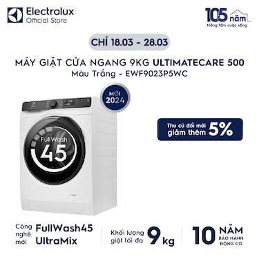 M&#225;y giặt cửa ngang 9kg UltimateCare 500 - Trắng