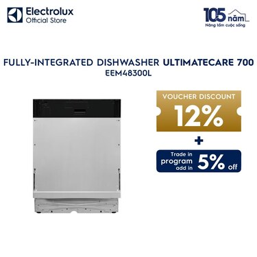 60cm UltimateCare 700 fully-integrated dishwasher with 14 place settings