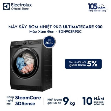 M&#225;y sấy Bơm nhiệt 9kg UltimateCare 900 - X&#225;m đen Onyx