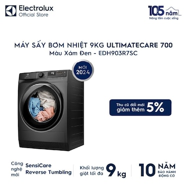 M&#225;y sấy Bơm nhiệt 9kg UltimateCare 700 - X&#225;m đen Onyx