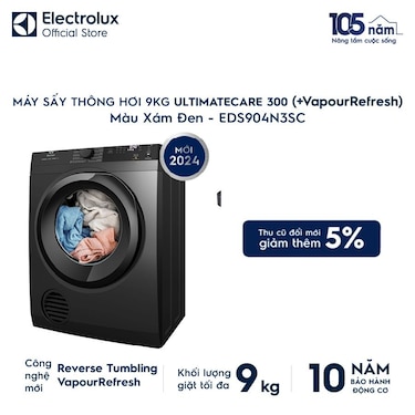 M&#225;y sấy Th&#244;ng hơi 9kg UltimateCare 300 -&#160; X&#225;m đen Onyx