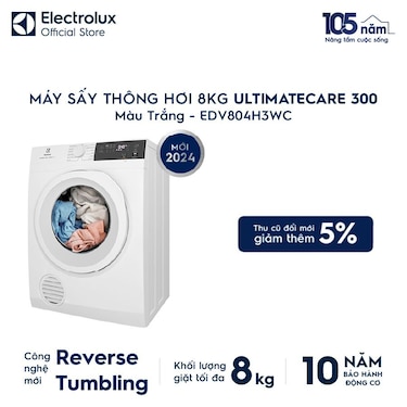 M&#225;y sấy Th&#244;ng hơi 8kg UltimateCare 300 - Trắng