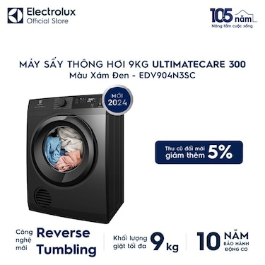 M&#225;y sấy Th&#244;ng hơi 9kg UltimateCare 300 -&#160; X&#225;m đen Onyx