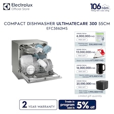 55cm UltimateCare 300 compact dishwasher with 8 place settings