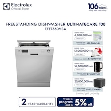 60 cm UltimateCare 100 freestanding dishwasher with 13 place settings