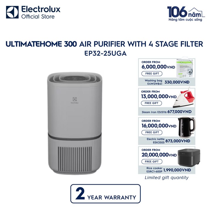 UltimateHome 300 air purifier with 4 stage filter for 30m&sup2; room coverage