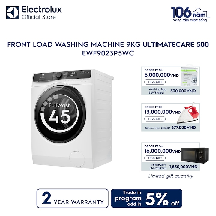 9kg UltimateCare 500 front load washing machine