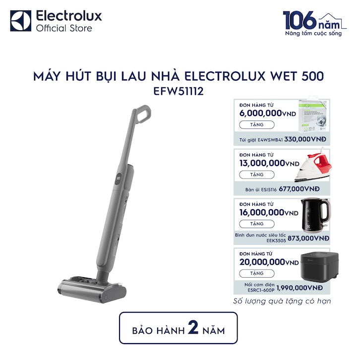 M&aacute;y h&uacute;t bụi lau nh&agrave; kh&ocirc;ng d&acirc;y Wet 500 17.4V - X&aacute;m