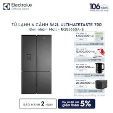 Tủ lạnh Electrolux 4 cánh 562L UltimateTaste 700 Đen nhám