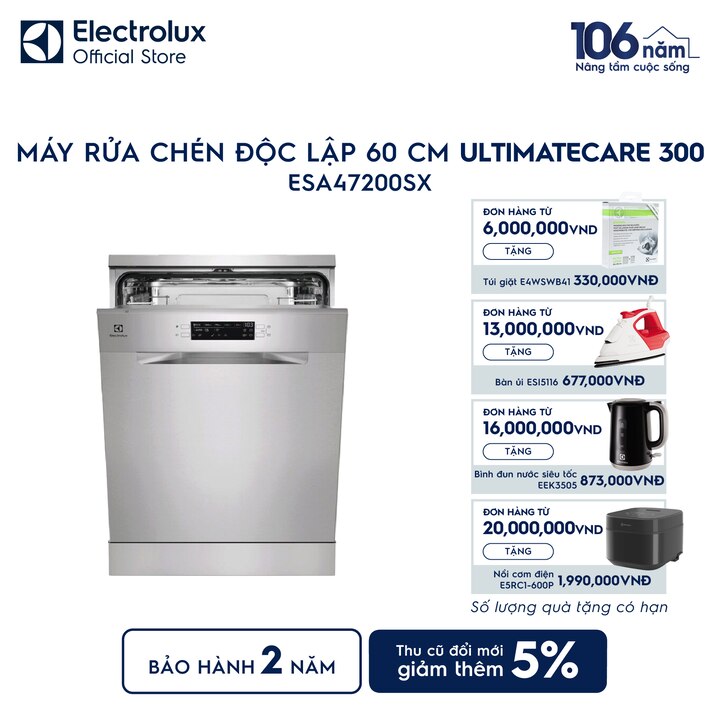 M&aacute;y rửa ch&eacute;n độc lập 60 cm UltimateCare 300 cho 13 bộ ch&eacute;n đĩa