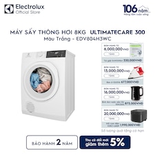 Máy sấy quần áo Electrolux thông hơi 8kg trắng