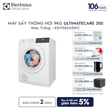 Máy sấy quần áo Electrolux thông hơi 9kg trắng