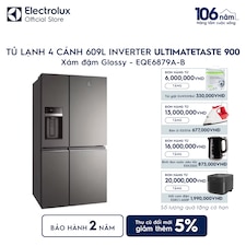 Tủ lạnh Electrolux 4 cánh 609L UltimateTaste 900 Xám đậm