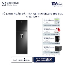 Tủ lạnh Electrolux ngăn đá trên 341L làm đá tự động Đen bóng