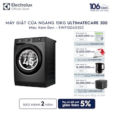Máy giặt cửa ngang Electrolux 10kg UltimateCare 300 xám đen