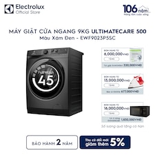 Máy giặt cửa ngang Electrolux 9kg UltimateCare 500 xám đen